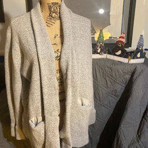 Loft (Ann Taylor) Light Gray Open Cardigan